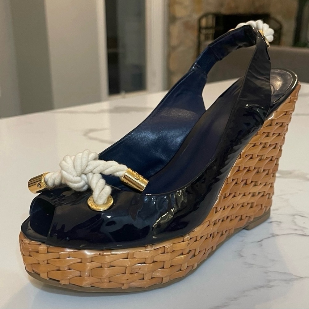 Tory burch raffia wedges